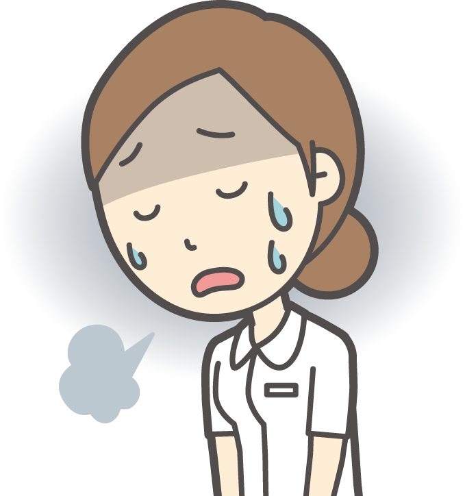 ため息する看護師